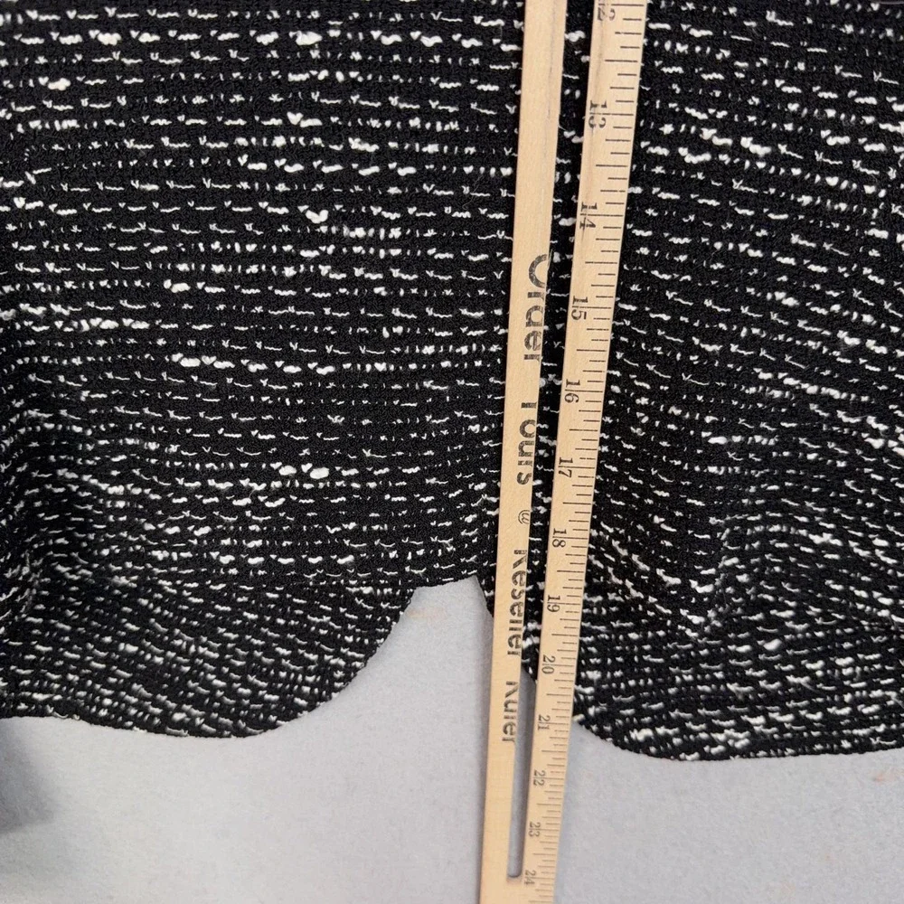 St John Blazer Womens 8 Black White Knit Shawl Collar Wool Blend Jacket Sweater